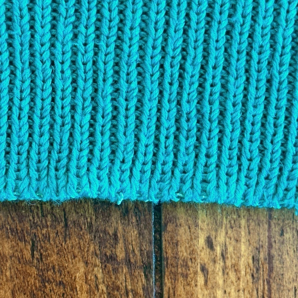 Lauren Cole | 80s Teal & White Angora Embellished Sweater - Picture 6 of 8